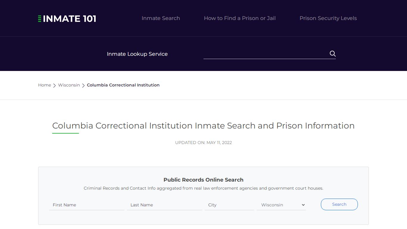 Columbia Correctional Institution Inmate Search ...